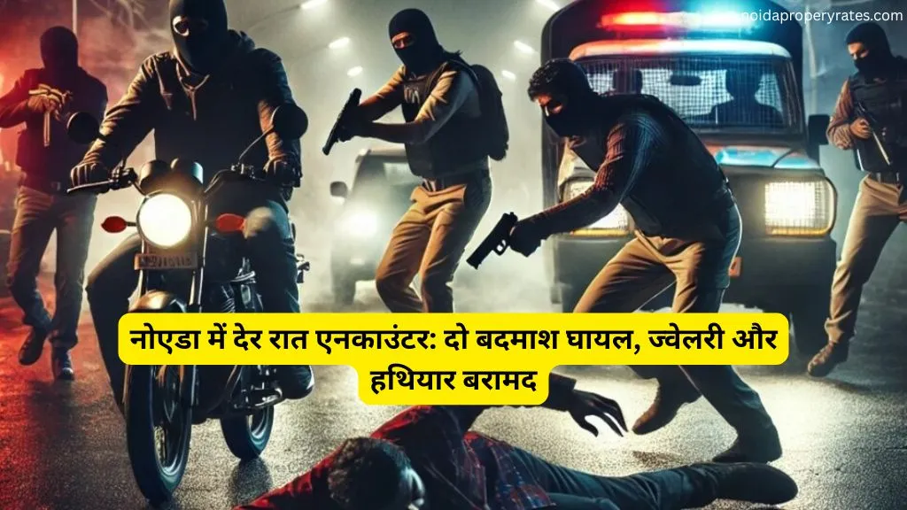 नोएडा में देर रात एनकाउंटर: दो बदमाश घायल, ज्वेलरी और हथियार बरामद